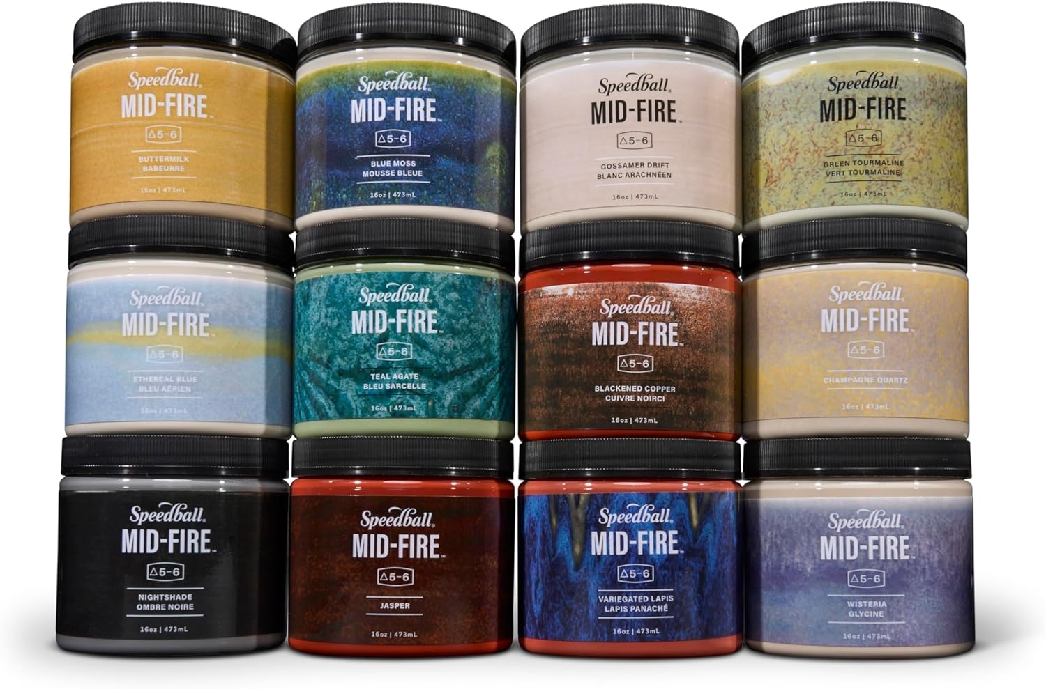 Speedball Mid-Fire Glazes – 36 Colours